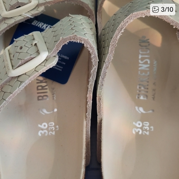 Birkenstock Arizona Rivet Logo Sandals in Cream Womens Size 5 EU36 NWT - Picture 10 of 16